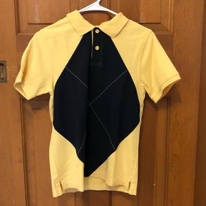 Yellow and navy blue Gymboree collard shirt